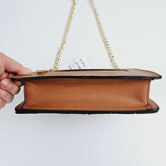 Aldo Snake Print Striped Gold Hardware Crossbody Purse NWT - Picture 13 of 15